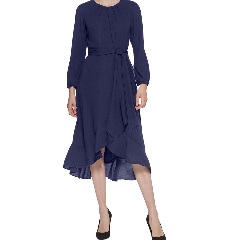 Petite Ruffled High-Low Dress